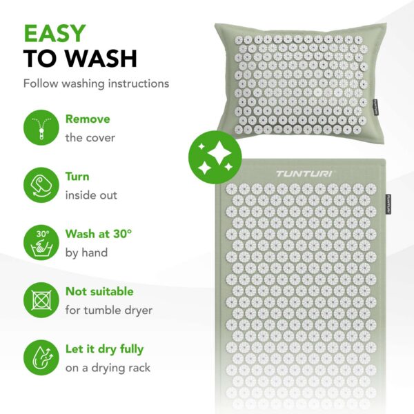 Punktimassaaži matt jaa padi TUNTURI PRO Acupressure Mat And Pillow, Mint - Image 7