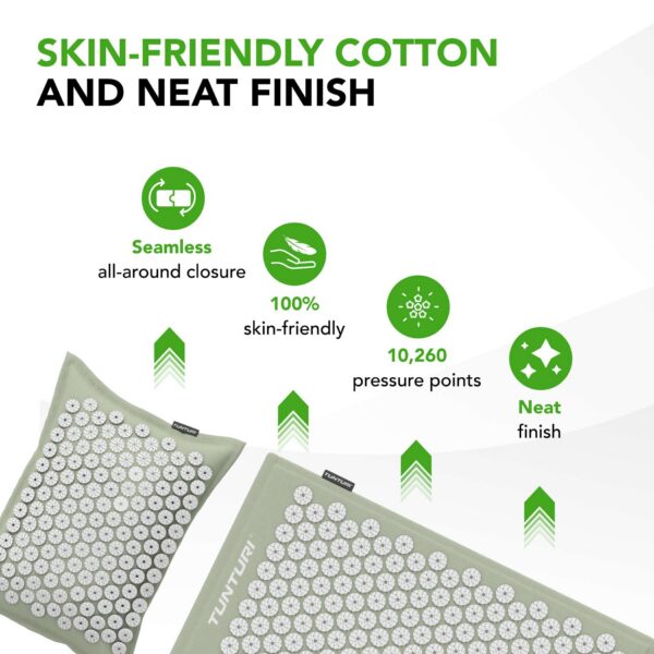 Punktimassaaži matt jaa padi TUNTURI PRO Acupressure Mat And Pillow, Mint - Image 9