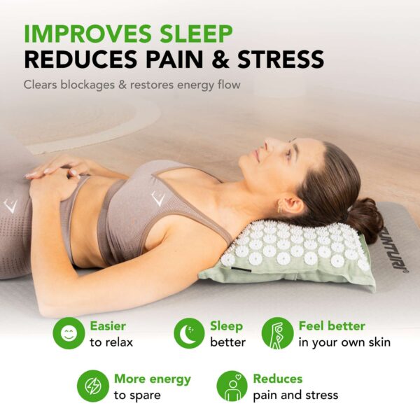 Punktimassaaži matt jaa padi TUNTURI PRO Acupressure Mat And Pillow, Mint - Image 4