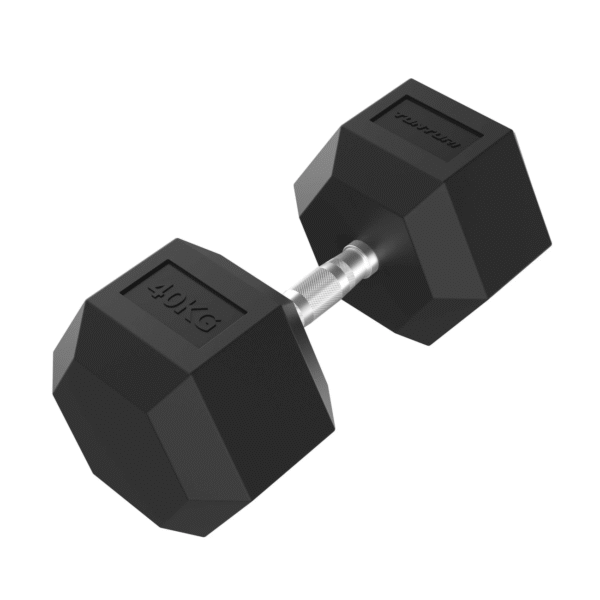 Hantel TUNTURI Platinum Hex Rubber Dumbbell, 40kg
