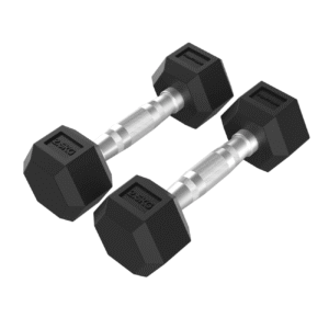 Hantlid TUNTURI Platinum Hex Rubber Dumbbell, 2x 2,5kg