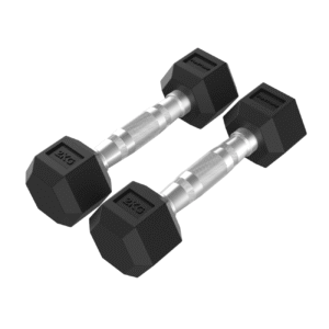 Hantlid TUNTURI Platinum Hex Rubber Dumbbell, 2x 2kg