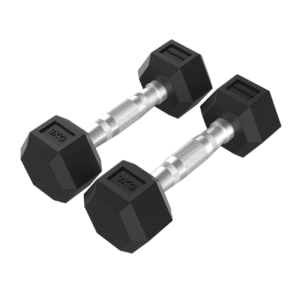 Hantlid TUNTURI Platinum Hex Rubber Dumbbell, 2x 3kg