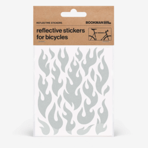 Helkurkleepsud jalgrattale BOOKMAN Reflective Stickers for Bicycles, White Flames
