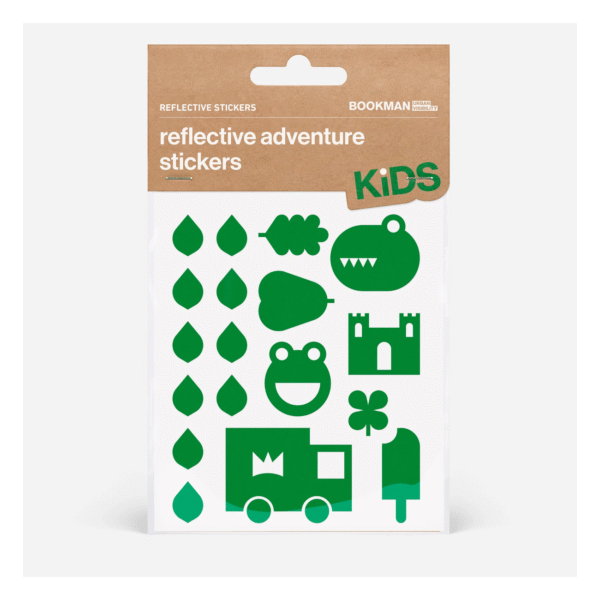 Helkurkleepsud lastele BOOKMAN Reflective Adventure Stickers, Green