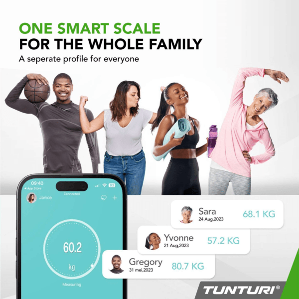 Kaal TUNTURI SC30 Smart Scale with App, valge - Image 7