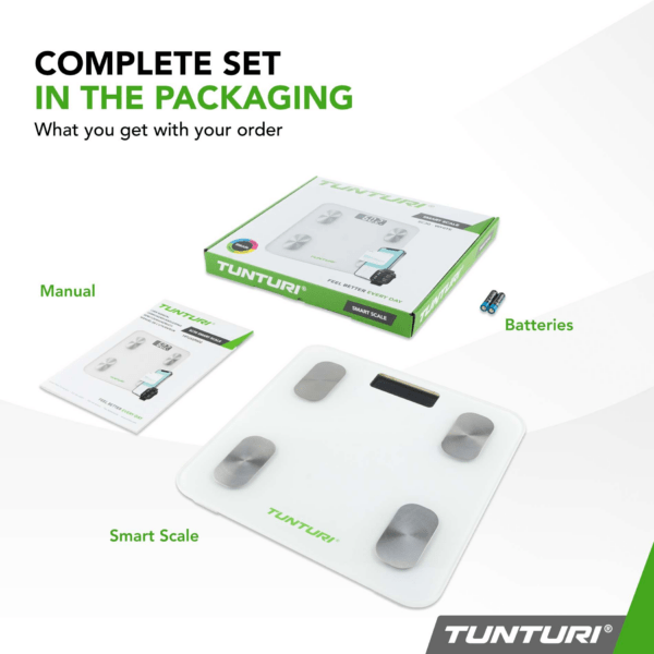 Kaal TUNTURI SC30 Smart Scale with App, valge - Image 8