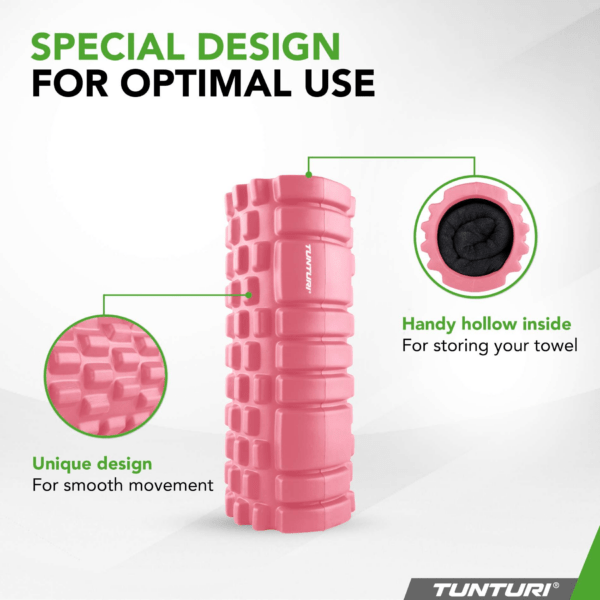 Massažirull TUNTURI Yoga Grid Foam Roller, 33cm, Rose Gold - Image 4