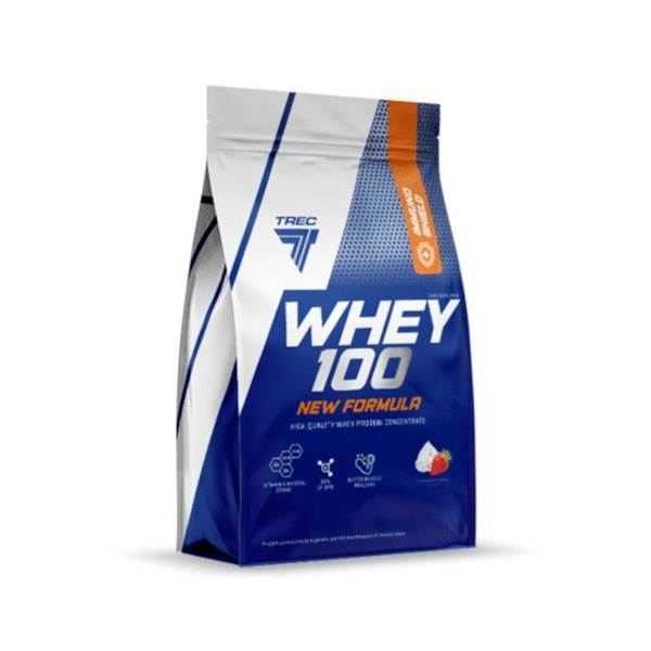 Valgupulber TREC Whey 100 New Formula 700g, Creamy-Strawberry