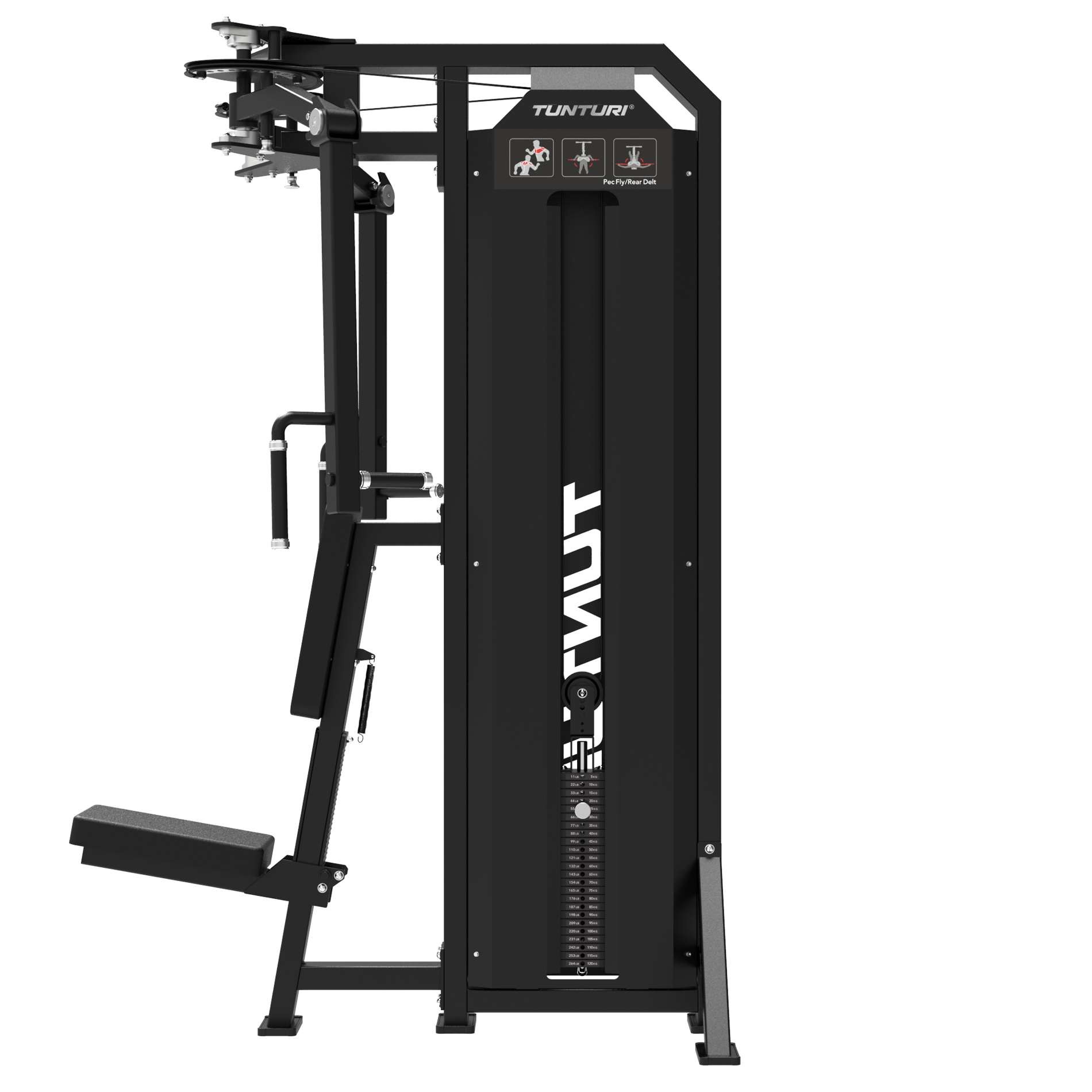 Jõujaam TUNTURI Platinum - Dual Pec Fly/Rear Delt Strength Station - Selectorized - V-Series - Image 4
