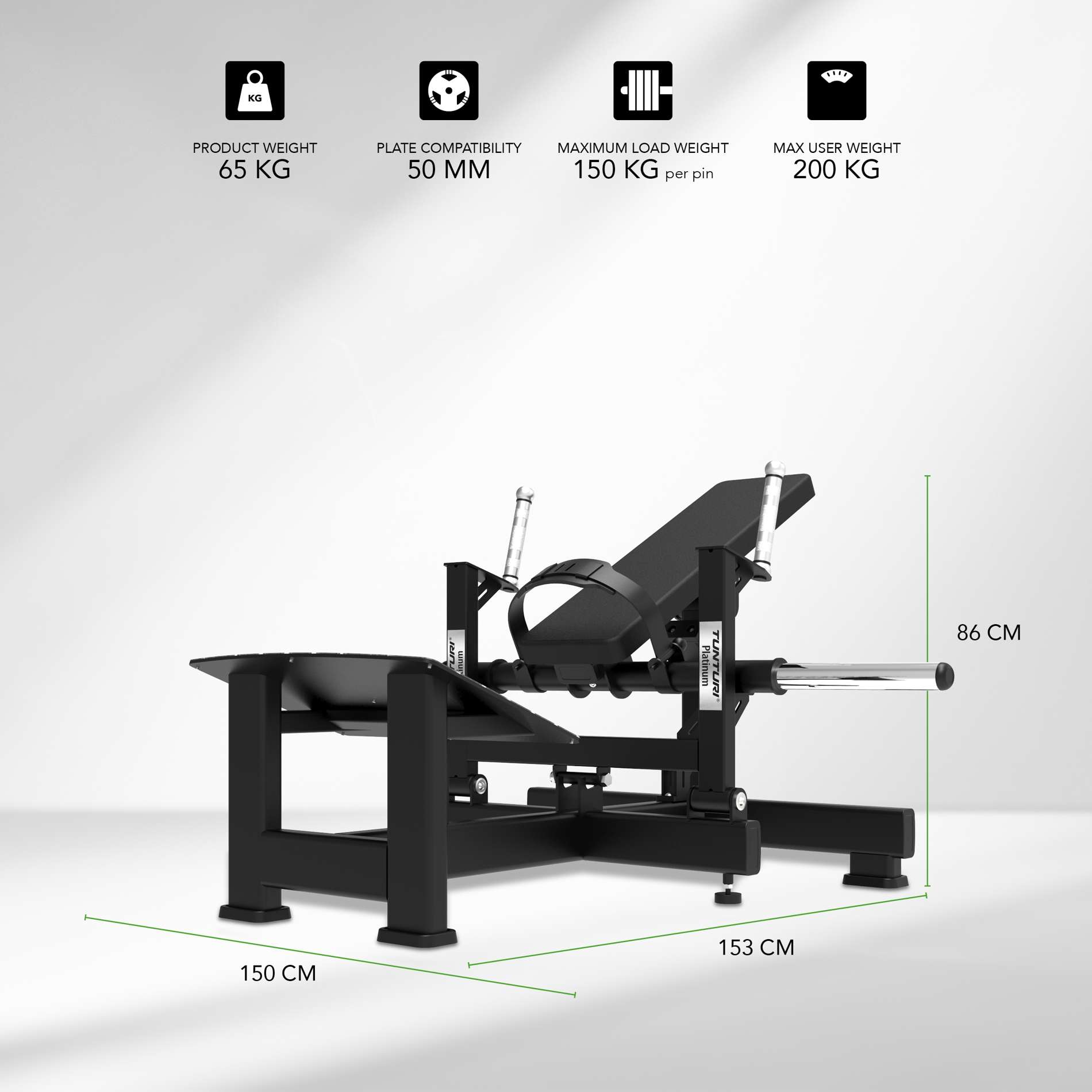 Jõujaam TUNTURI Platinum - Hip Thrust - Plate Loaded - V-Series - Image 2