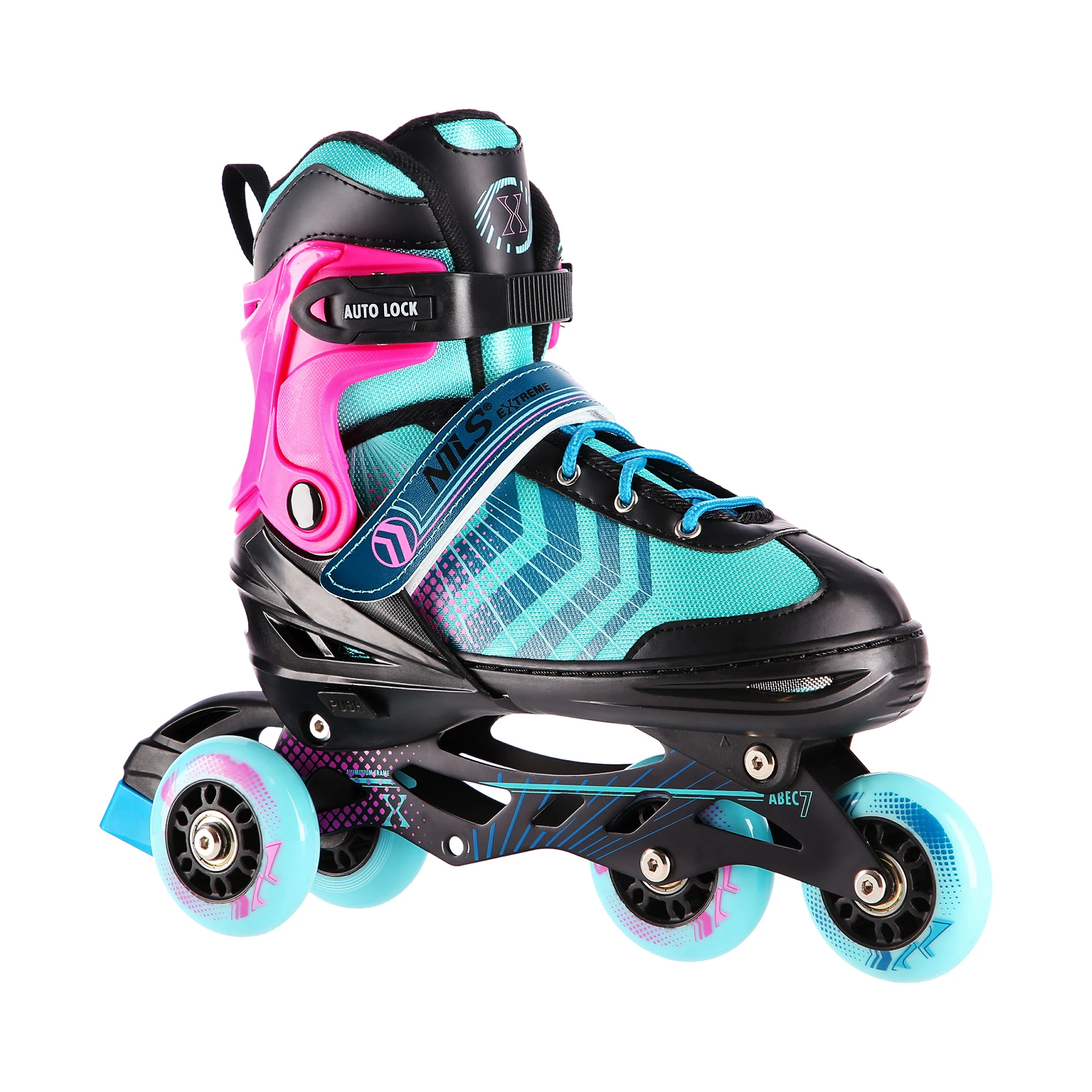 4in1 (rull)uisud NILS EXTREME NH18192 In-line Skates/Hockey Ice Skates, S (29-33), Black/Violet - Image 3