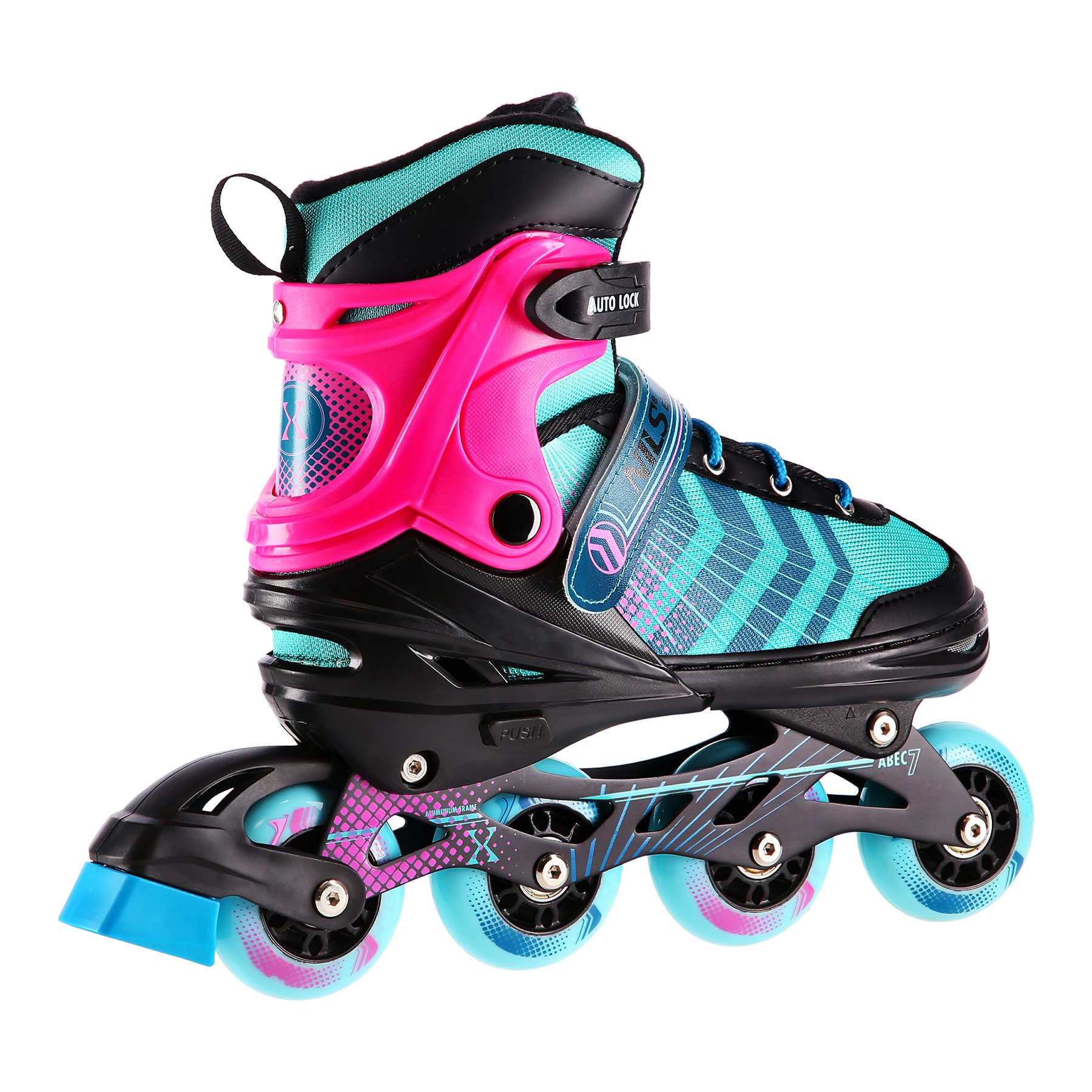 4in1 (rull)uisud NILS EXTREME NH18192 In-line Skates/Hockey Ice Skates, S (29-33), Black/Violet - Image 7