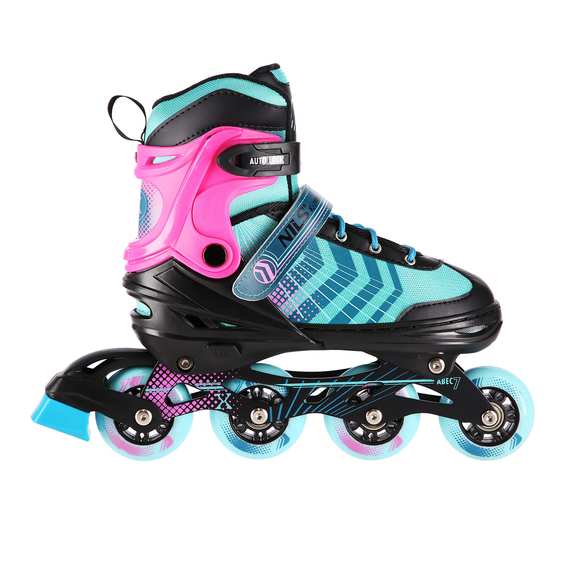 4in1 (rull)uisud NILS EXTREME NH18192 In-line Skates/Hockey Ice Skates, S (29-33), Black/Violet - Image 8
