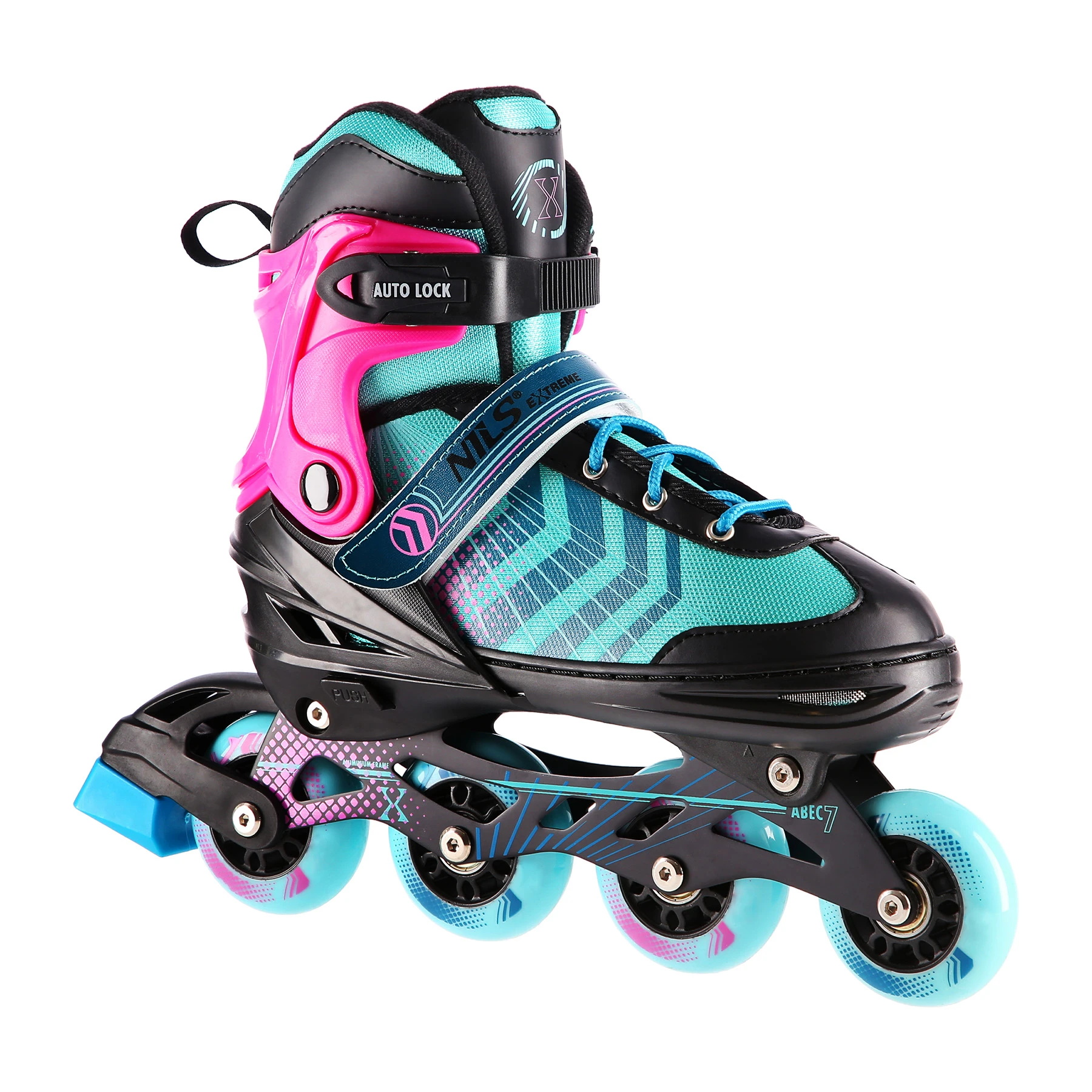 4in1 (rull)uisud NILS EXTREME NH18192 In-line Skates/Hockey Ice Skates, S (29-33), Black/Violet - Image 5