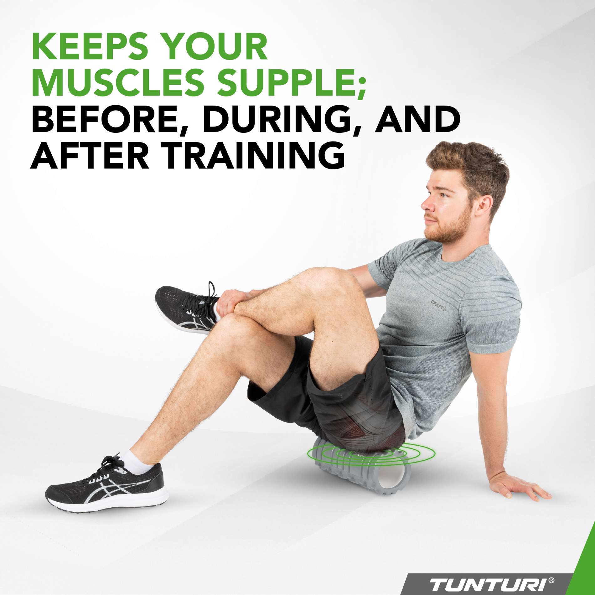 Massažirull TUNTURI Yoga Grid Foam Roller, 33cm, Grey - Image 3