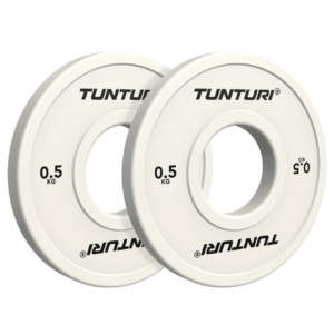 Raskuskettad TUNTURI Platinum Fractional Plates, White, 50mm, 2 x 0,5 kg