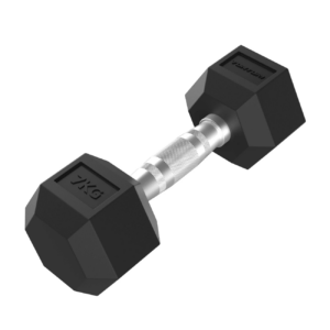 Hantlid TUNTURI Platinum Hex Rubber Dumbbell, 7 kg