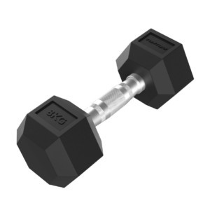 Hantlid TUNTURI Platinum Hex Rubber Dumbbell, 8 kg