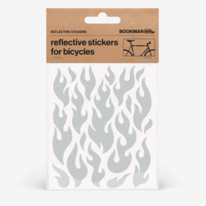 Helkurkleepsud jalgrattale BOOKMAN Reflective Stickers for Bicycles, White Flames