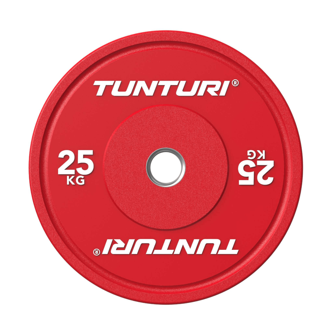 Raskusketas TUNTURI Platinum Bumper Plate, punane, 50mm, 25 kg