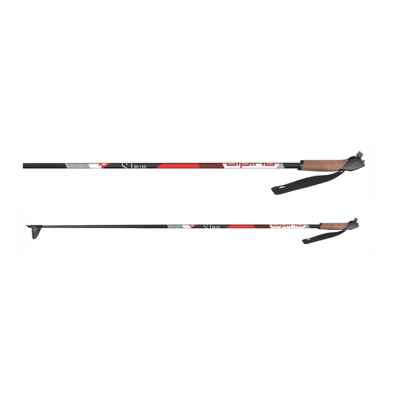 Alumiiniumist suusakepid Alpina ST PLUS must/punane (150)