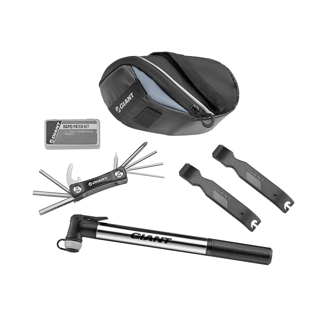 Tööriista- ja kummiparanduskomplekt GIANT Quick Fix Combo Kit + Mini Pump