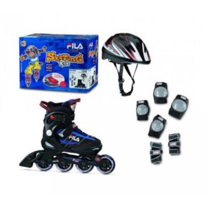 Rulluisukomplekt lastele FILA J-ONE COMBO 3 SET (L36-40), must-sinine-punane